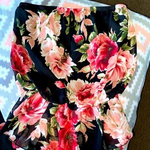 Strapless Floral Top